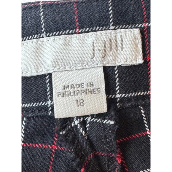 J.Jill Black Red Plaid Trousers Eclectic Grandpa Quiet Luxury Size 18 - Picture 2 of 11